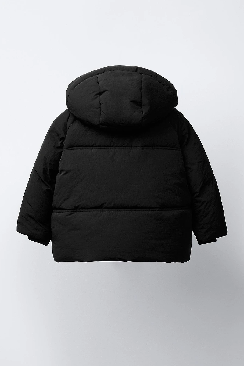 WATER REPELLENT HOODED PUFFER COAT