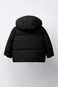 WATER REPELLENT HOODED PUFFER COAT