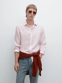 100% linen slim fit shirt