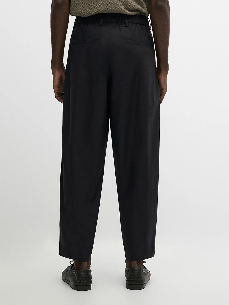 Pantalon double pince en coton