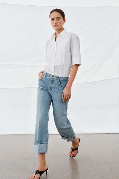 ZW COLLECTION LOW-RISE STRAIGHT LEG JEANS