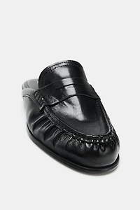 GATHERED OPEN BACK LOAFERS