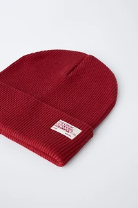 RIBBED KNIT HAT WITH LABEL