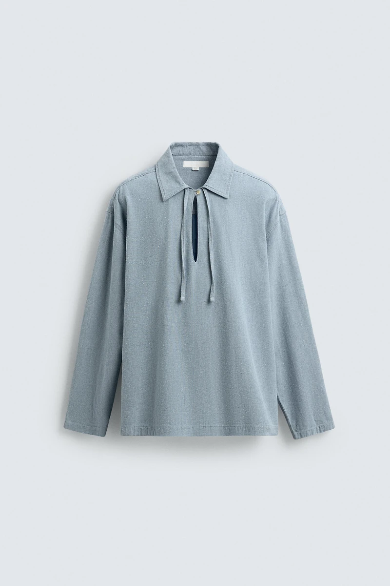 LIGHTWEIGHT DENIM POLO SHIRT