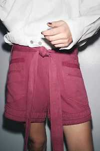 FLOWY BELTED SHORTS ZW COLLECTION