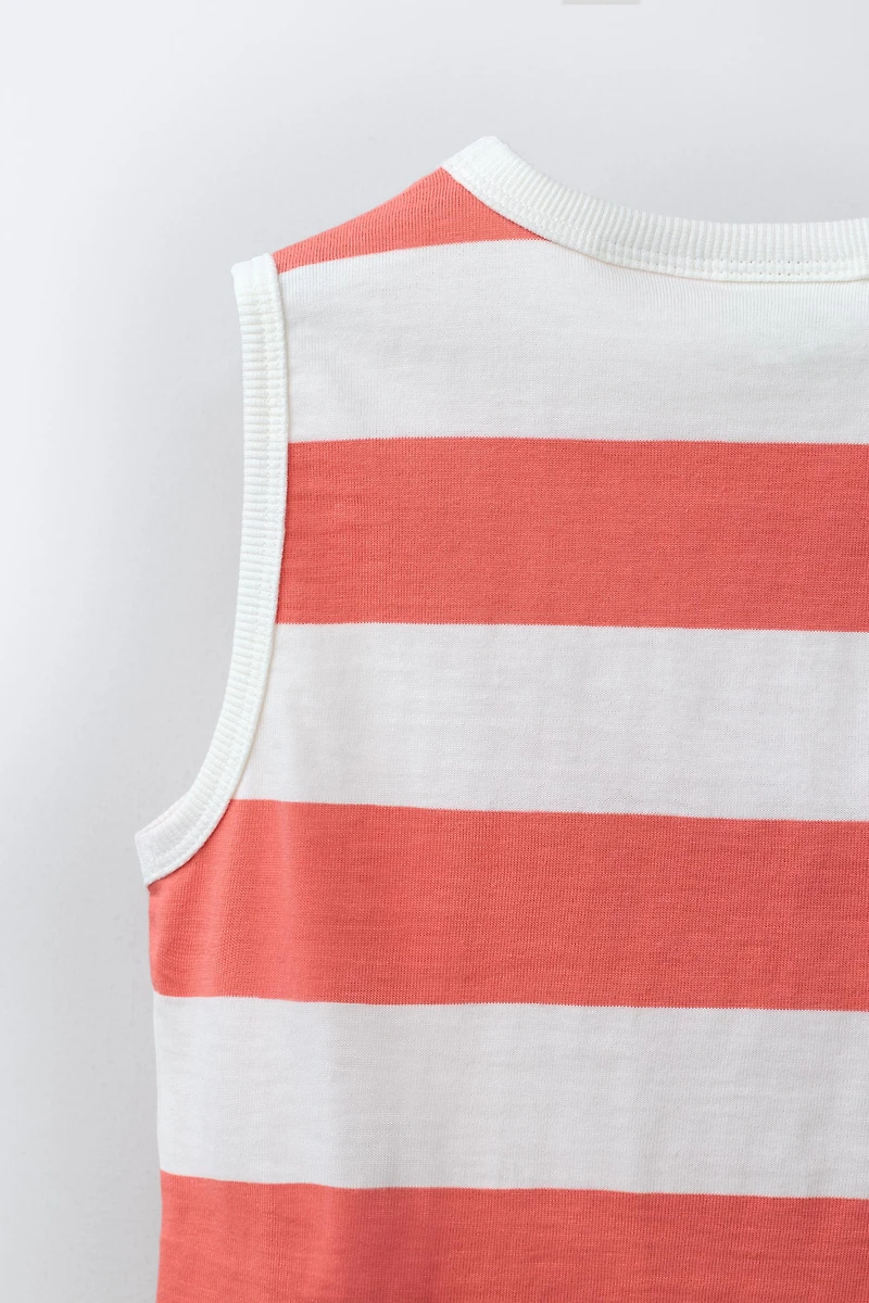 T-SHIRT SANS MANCHES À RAYURES