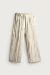 CRINKLED EFFECT TECHNICAL RELAXED FIT PANTS