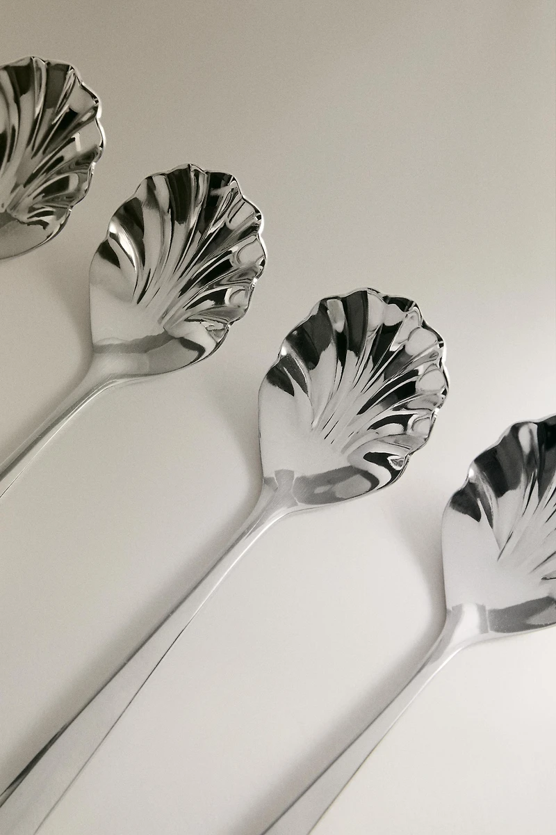 SHELL STEEL DESSERT SPOONS (PACK OF 4)