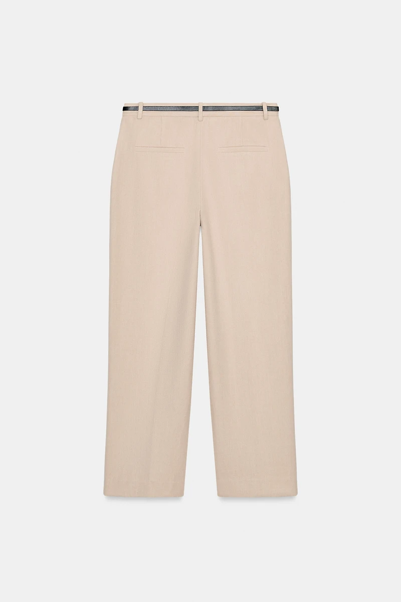 STRAIGHT-LEG PANTS WITH BELT