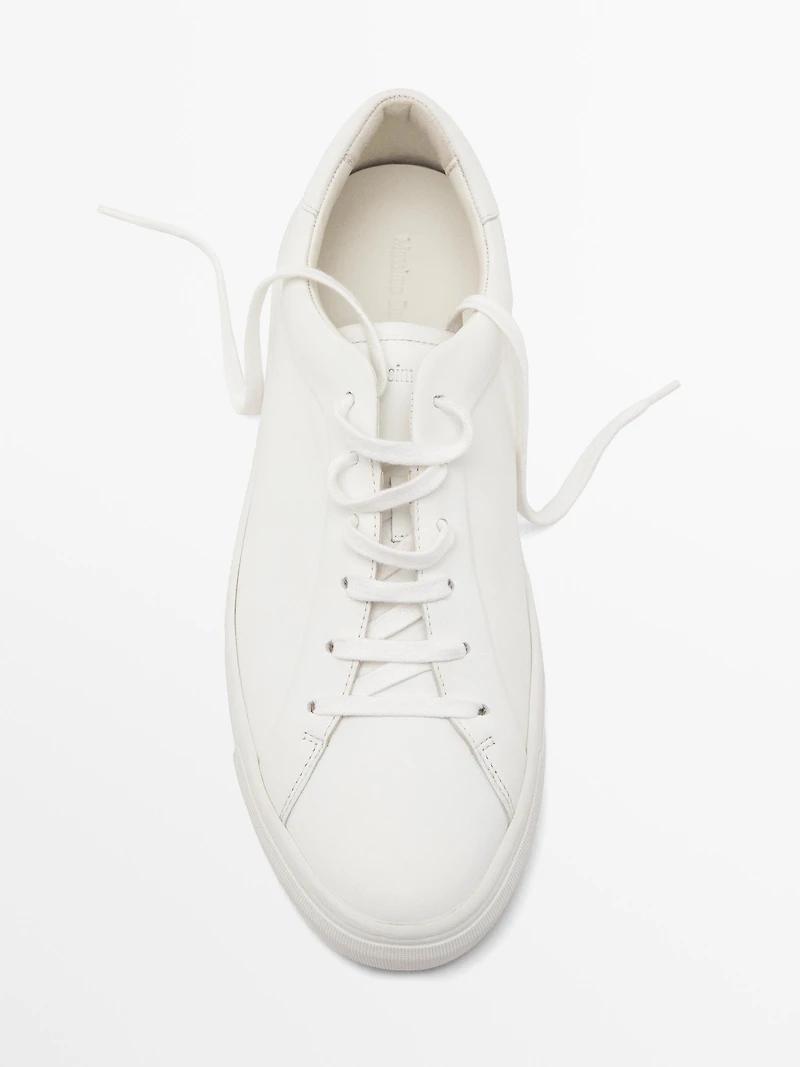 Split suede trainers