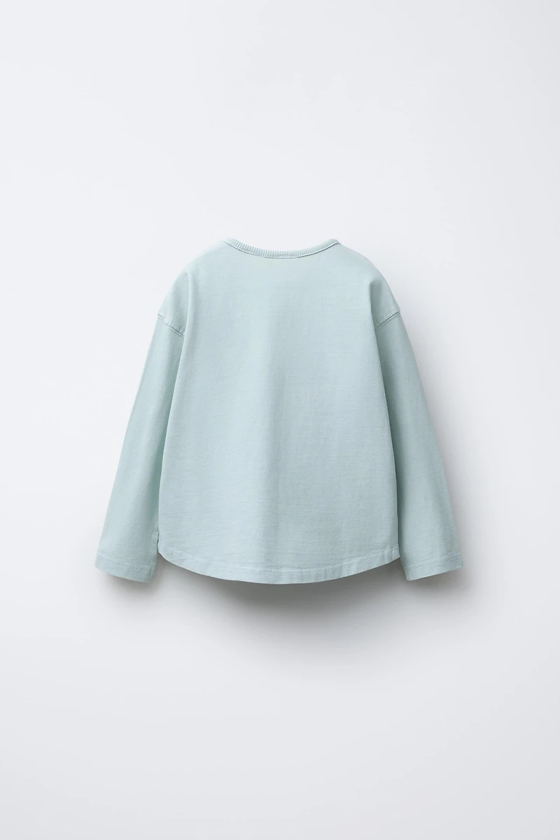 WASHED EFFECT TEXT T-SHIRT