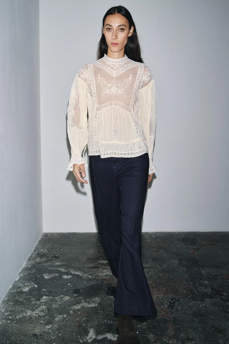 ZW COLLECTION EMBROIDERED ROMANTIC BLOUSE