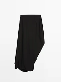 Draped crepe midi skirt - LIMITED