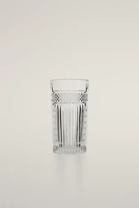 GLASS SOFT DRINK TUMBLER WITH RAISED DESIGN