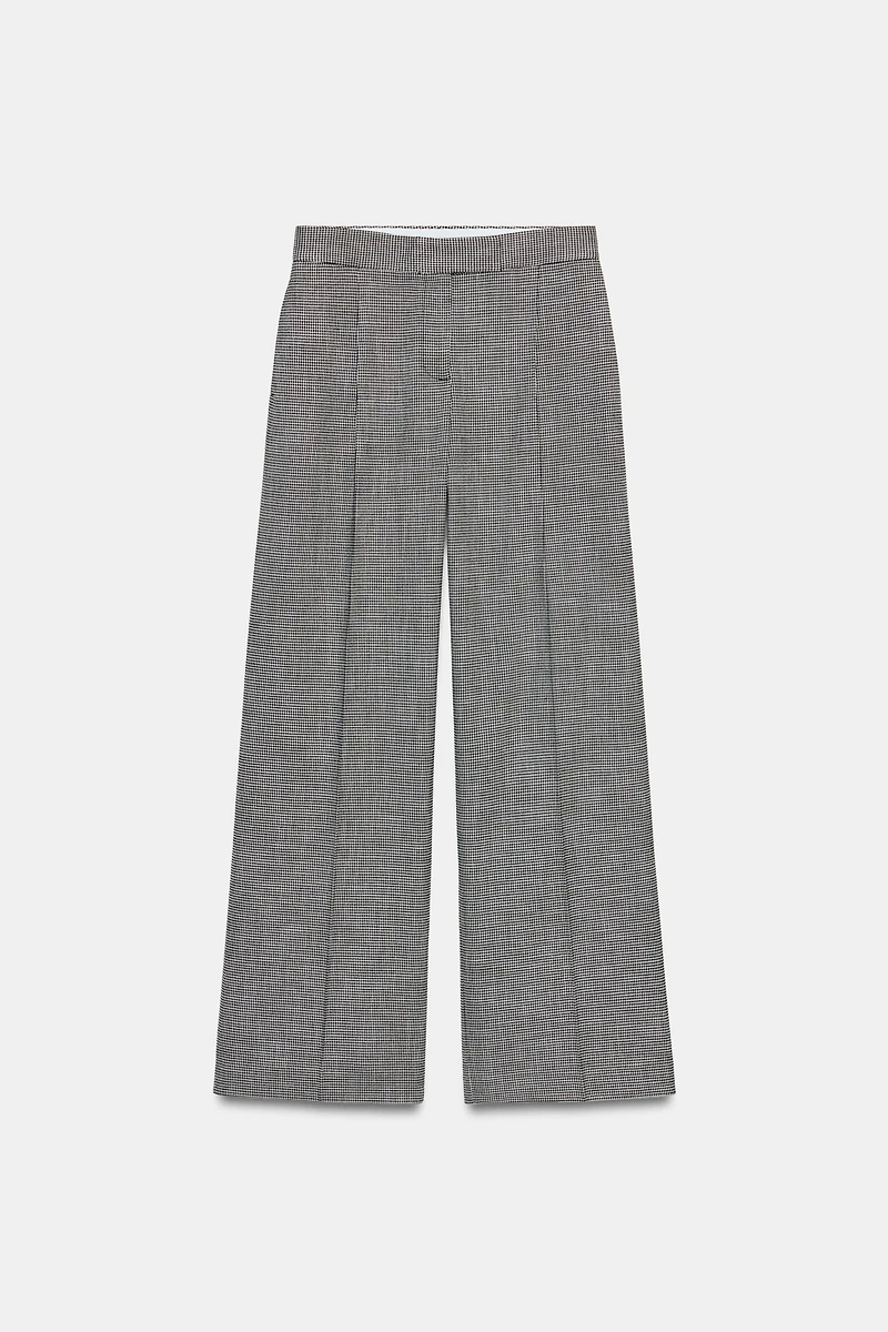 HOUNDSTOOTH WIDE LEG PANTS