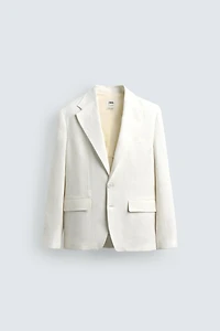 100% LINEN RELAXED FIT SUIT JACKET