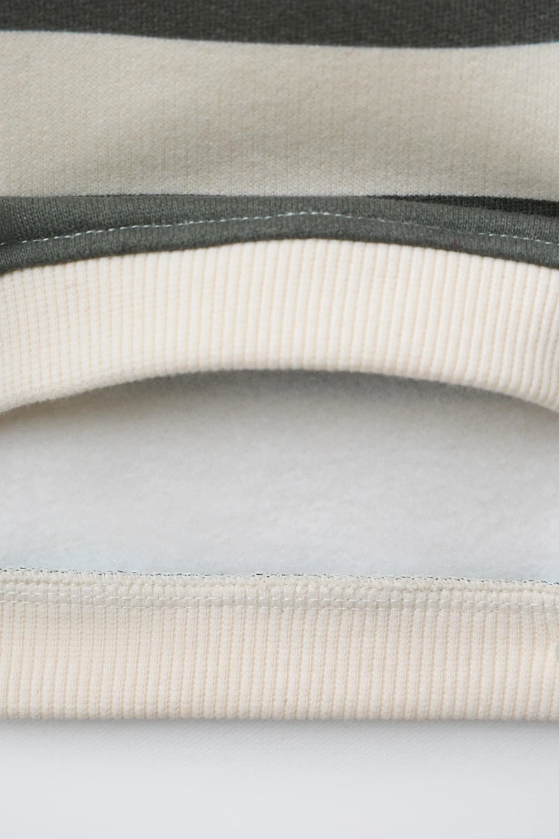 STRIPED BEAR PATCH SWEATSHIRT