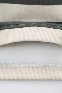 STRIPED BEAR PATCH SWEATSHIRT