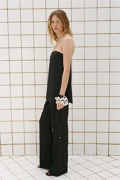 HIGH-WAISTED SATIN PANTS