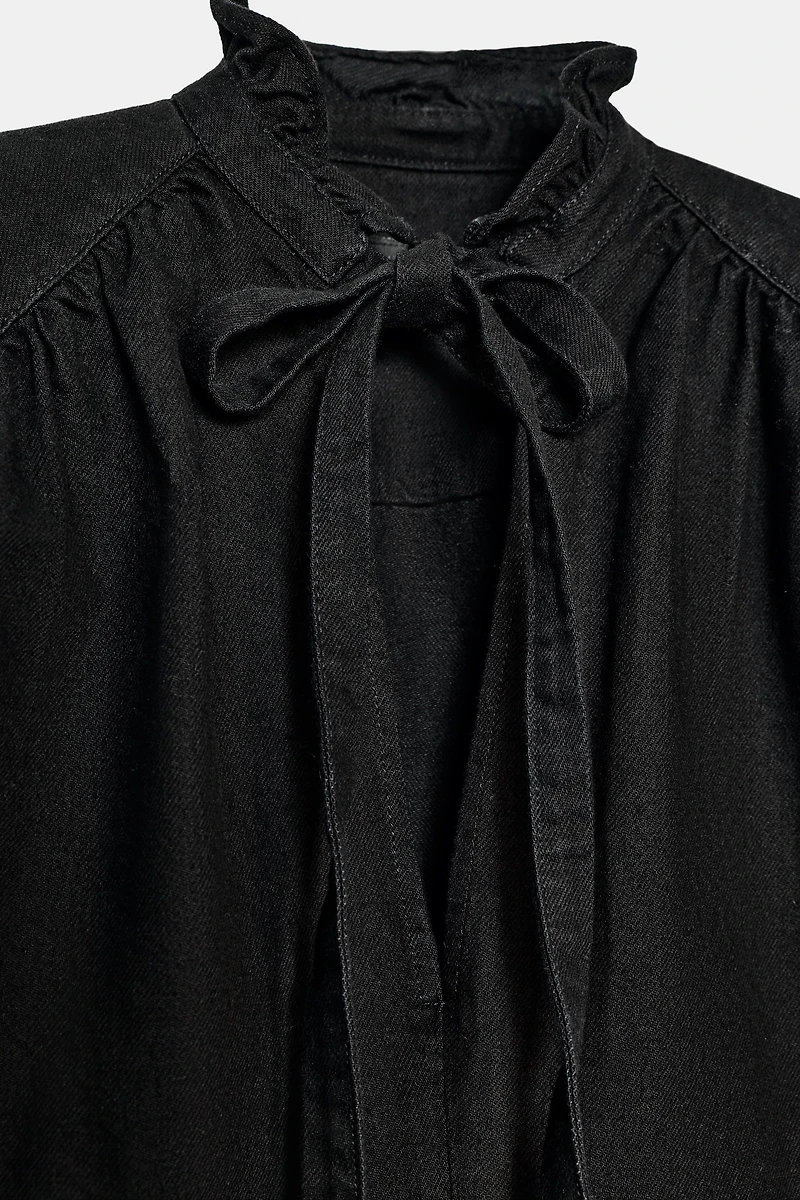 ZW COLLECTION SHOULDER PAD DENIM SHIRT