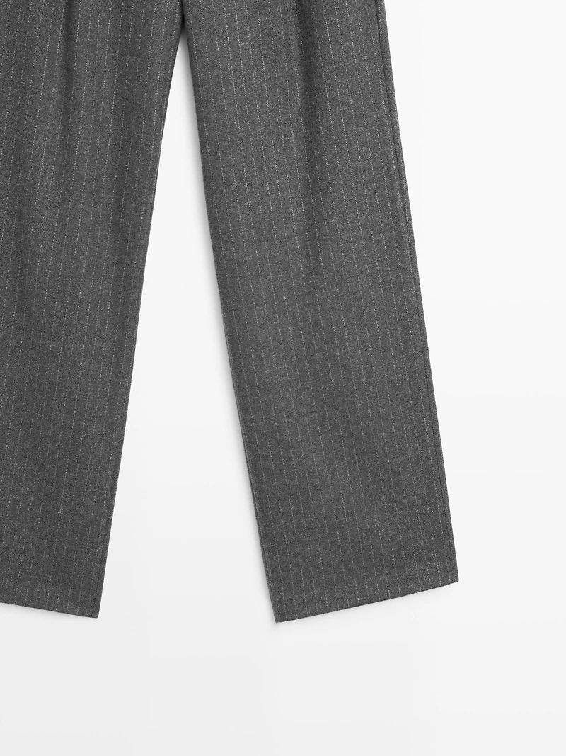 Pinstripe wide-leg trousers