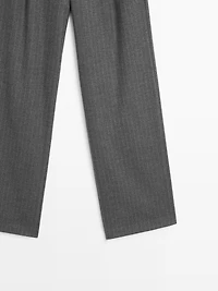 Pinstripe wide-leg trousers