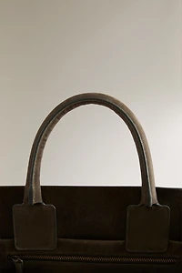 MINI NUBUK LEATHER SHOPPER BAG