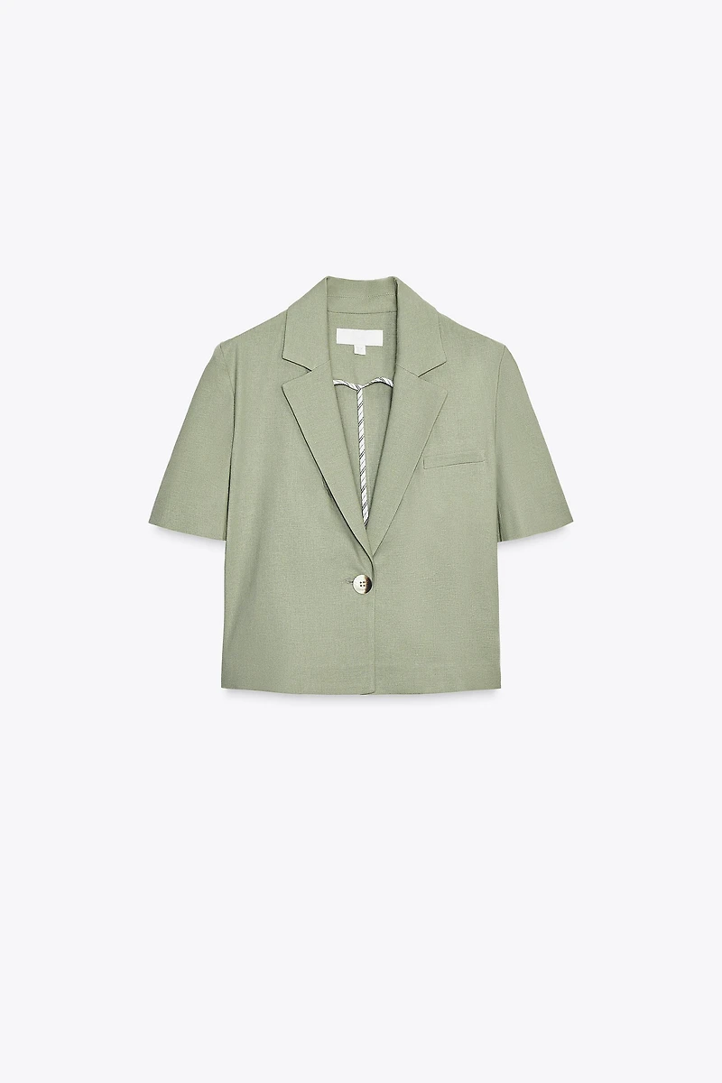 LINEN SHORT SLEEVE BLAZER