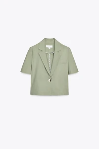 LINEN SHORT SLEEVE BLAZER