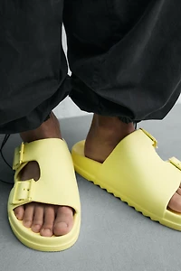 RUBBERIZED DOUBLE STRAP SANDALS
