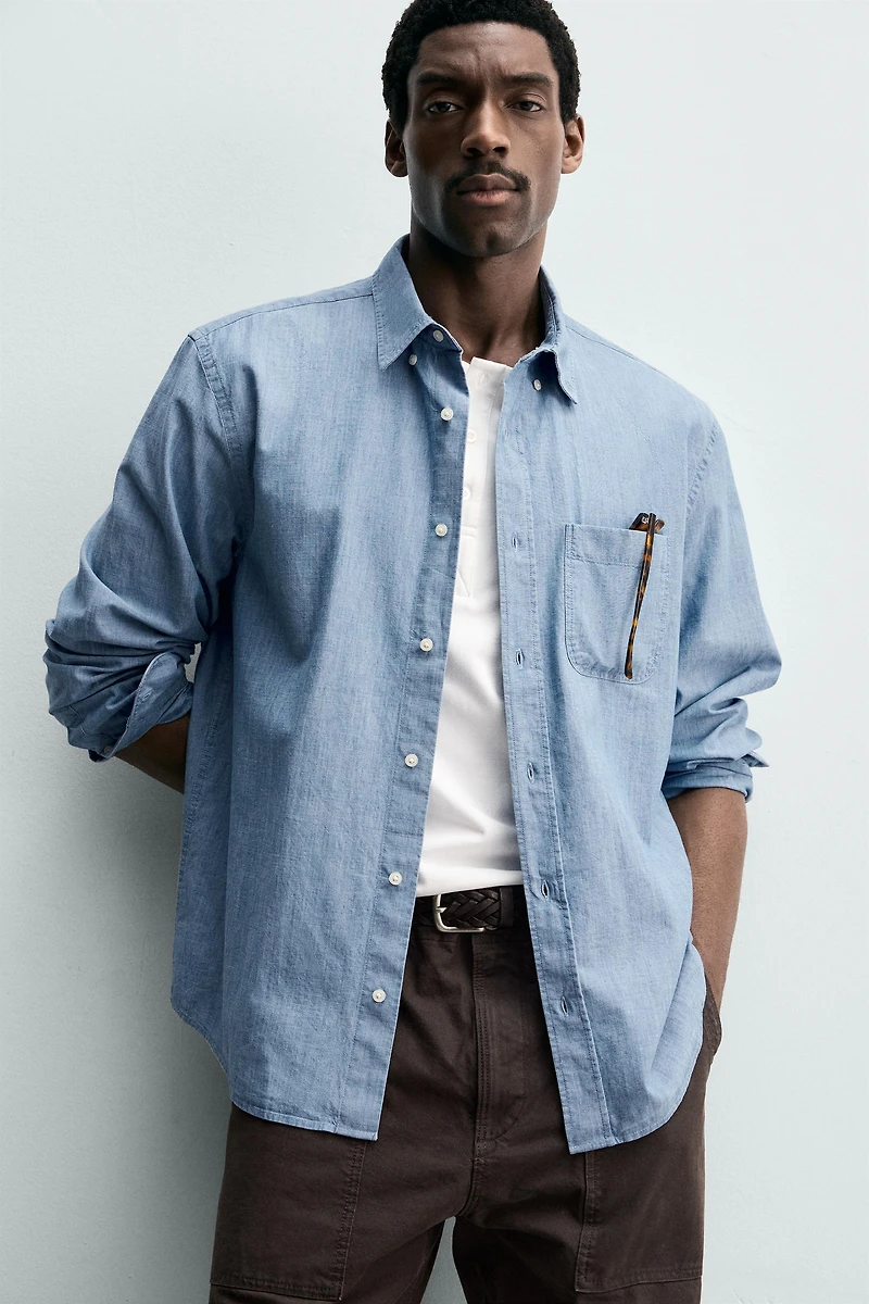 REGULAR FIT CHAMBRAY SHIRT