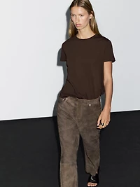 Heavy weight cotton T-shirt with seam detail