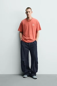 CONTRASTING TEXT PRINT T-SHIRT