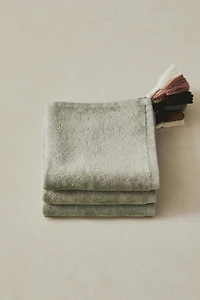 SET OF VELOUR FACE TOWELS WITH TASSELS (SET OF 3)