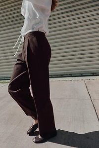 WIDE LEG PANTS WITH DOUBLE WAISTBAND