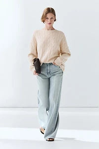 100% cashmere cable-knit sweater