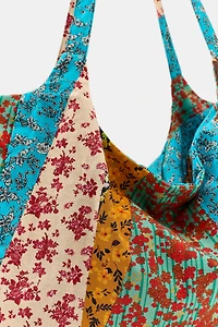 100% COTTON FLORAL PRINT MAXI BAG
