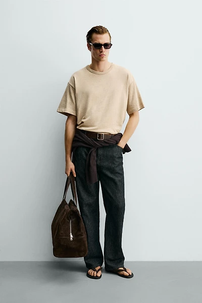 RELAXED FIT TEXTURED T-SHIRT