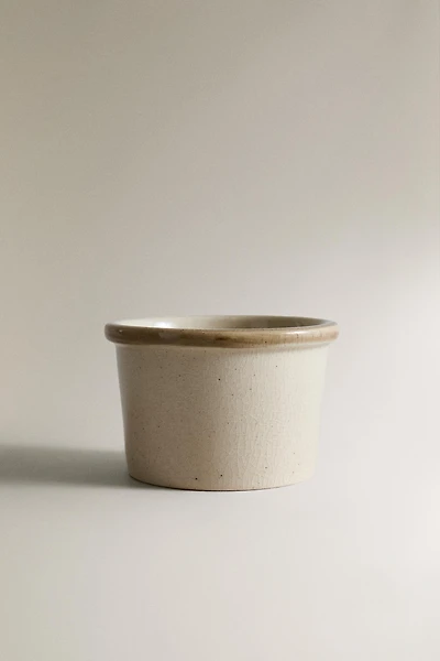 CYLINDRICAL STONEWARE SNACK BOWL