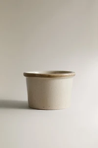 CYLINDRICAL STONEWARE SNACK BOWL