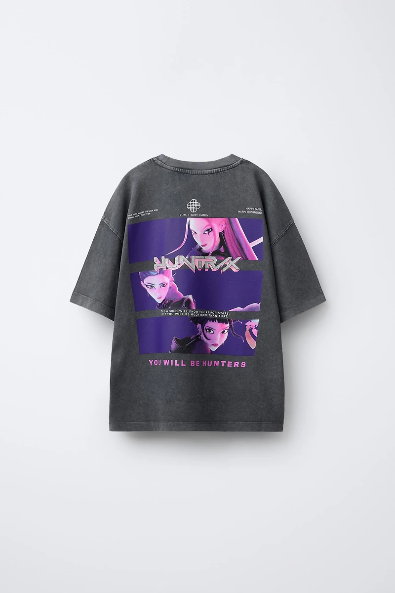 KPOP DEMON HUNTERS™ NETFLIX © WASHED EFFECT PRINTED T-SHIRT