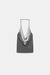 DRAPED MESH COMBO TOP