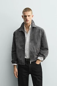 BLOUSON EN CUIR CROÛTE