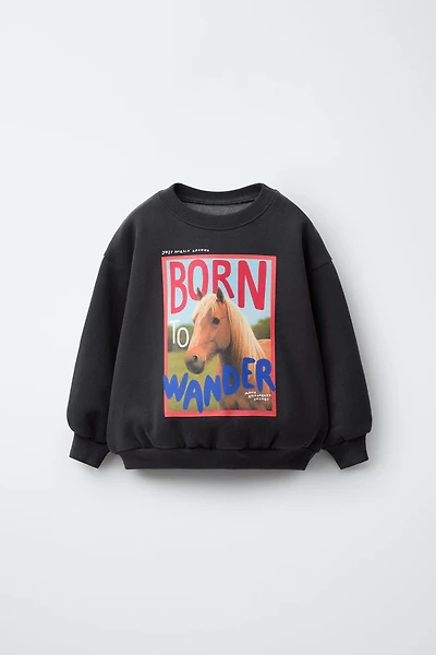 HORSE PRINT SWEATSHIRT
