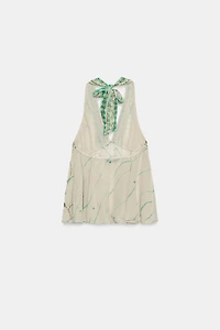 TOP HALTER IMPRIMÉ BRODÉ