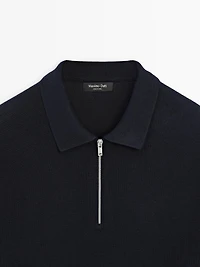 Pull polo maille fermeture Éclair