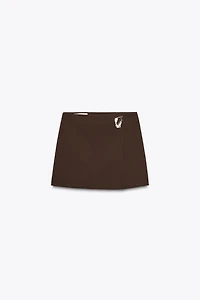 ASYMMETRICAL CULOTTE SKIRT WITH APPLIQUE