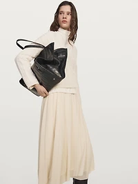 Flowing midi skirt with ruffles