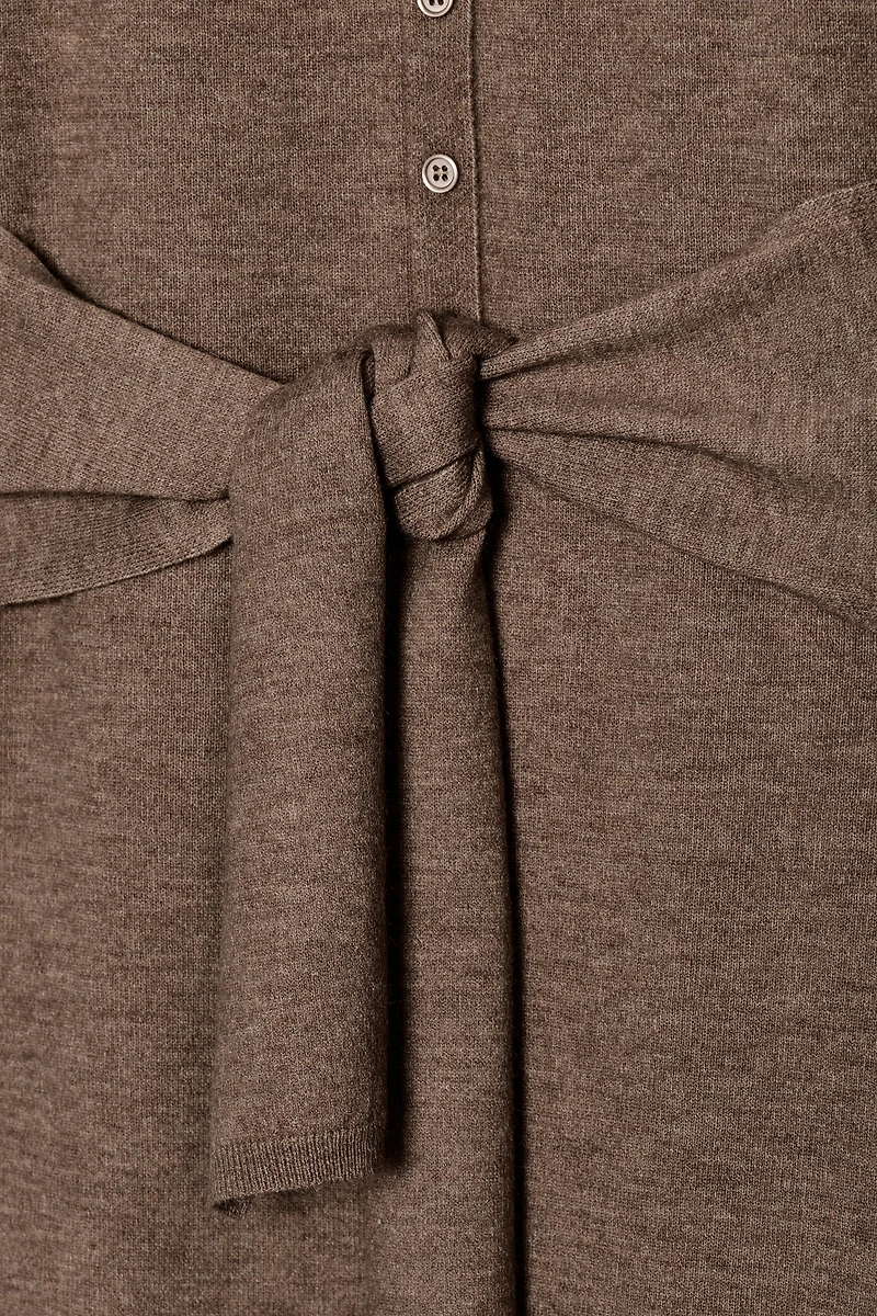 KNIT BELTED MIDI DRESS