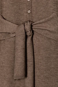 KNIT BELTED MIDI DRESS